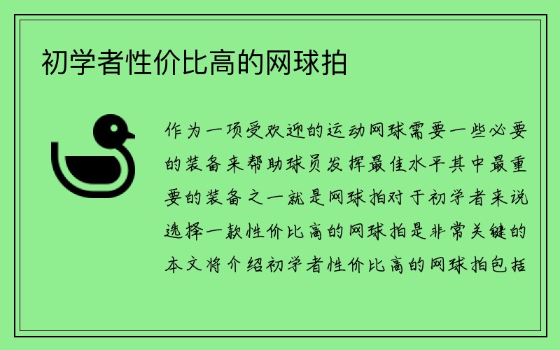 初学者性价比高的网球拍