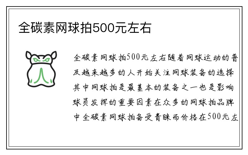 全碳素网球拍500元左右