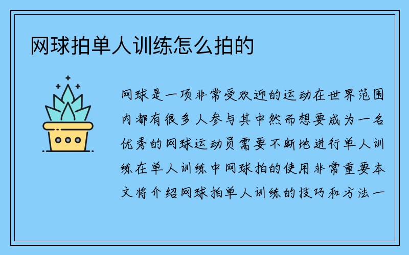 网球拍单人训练怎么拍的