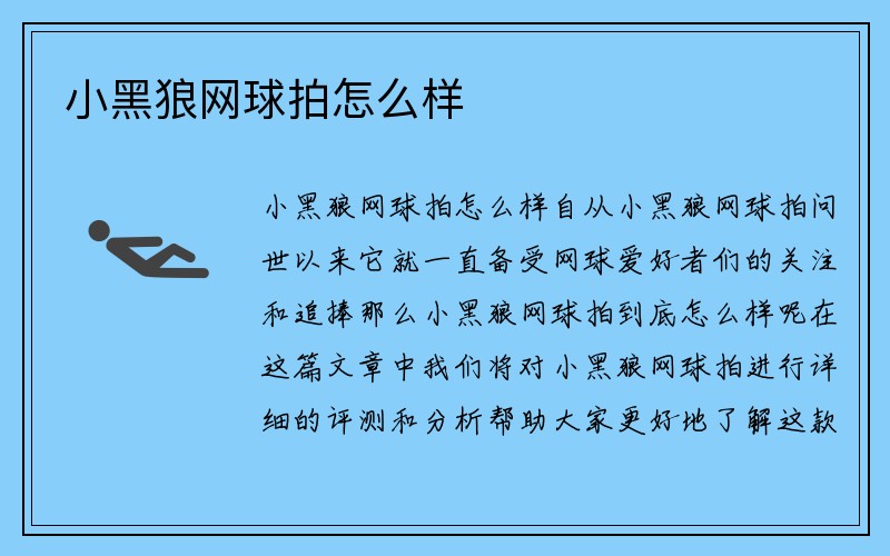 小黑狼网球拍怎么样